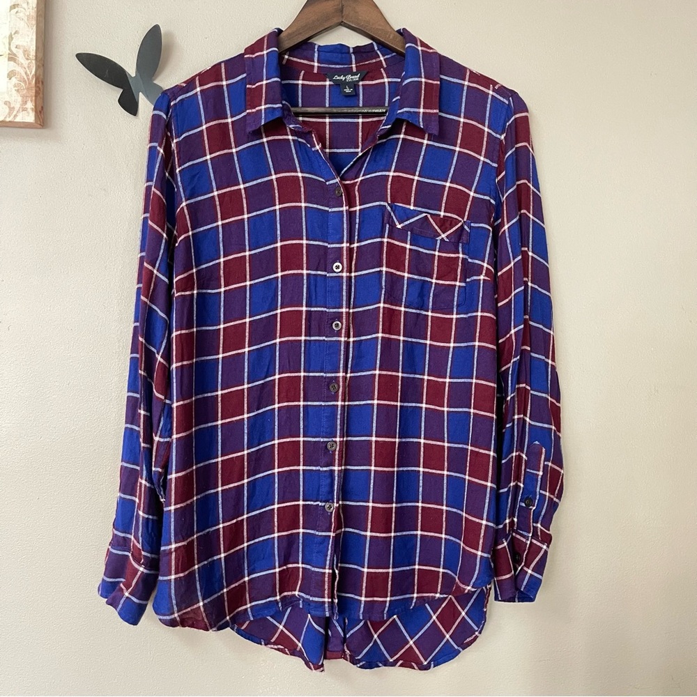 Lucky Brand Bungalow Plaid Long Sleeve Button Down Shirt